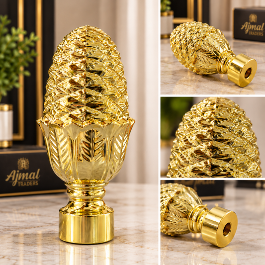 Premium Golden Decorative Curtain Finial – Luxury Corn Design